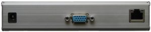 Abbildung 1: Auf der Vorderseite des Linutop residieren vier USB 2.0-Anschlüsse sowie Buchsen für Kopfhörer und Mikrofon. Auf der Rückseite finden sich lediglich der Monitor und Netzwerkanschluss, einen Netzschalter sucht man vergeblich.