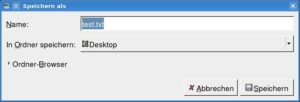 Abbildung 1: Gnome-Programme und neue Firefox-Versionen zeigen nur einen vereinfachten Dialog zum Speichern von Dateien.