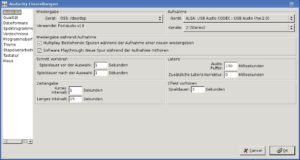 Abbildung 1: Aufnahmequelle USB-Gitarre: Wählen Sie in den Einstellungen von Audacity einfach den "ALSA USB Audio Codec".