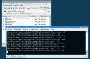 Abbildung 1: Der uneingeschränkte Zugriff auf NTFS-Partitionen ermöglicht es Ihnen, mit Knoppix Schädlinge von Windows-Partitionen zu entfernen.