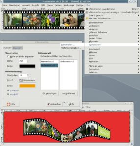 Abbildung 1: In wenigen Schritten erstellen Sie mit Gimp einen tollen Filmstreifen mit Ihren Lieblingsfotos.