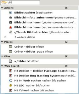 Abbildung 1: Stichworte reichen: Die Deskbar zeigt sich äußerst flexibel und erlaubt diverse Aktionen.