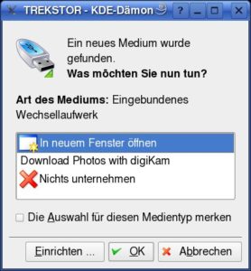 Abbildung 1: Die EasyLinux-Distributionen erkennen die mit dem FAT-Dateisystem formatierte USB-Platte problemlos.