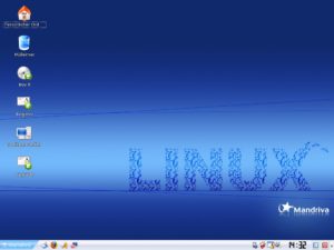 Abbildung 1: Wenig Neues: Der Mandriva-Desktop ist schlicht und kaum vom Vorgängermodell zu unterscheiden.