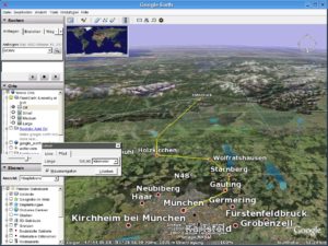 Abbildung 1: Das Lineal von Google Earth eignet sich hervorragend, um Wegstrecken und Entfernungen zu vermessen.