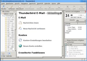 Abbildung 1: Die Kalendererweiterung Lightning integriert sich nahtlos in die Thunderbird-Oberfläche.