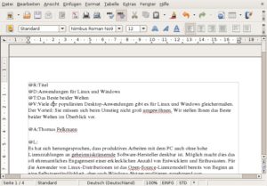 Abbildung 1: Wer braucht schon Microsoft Office, wenn es mit OpenOffice – hier die Textverarbeitung Writer – ein gleichwertiges Produkt für alle wichtigen Plattformen inklusive Windows gibt.