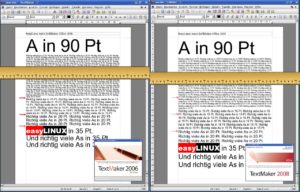 Abbildung 1: Das Format hat sich geändert: Ein in TextMaker 2006 (links) erstelltes Dokument sieht in der neuen Programmversion (rechts: TextMaker 2008) anders aus.