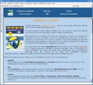 Abbildung 1: Informationen und der Zugriff auf den Inhalt der DVD gibt die Startseite.