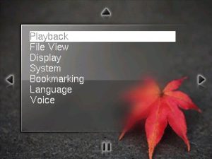 Abbildung 1: Das Rockbox-Hauptmenü erlaubt Ihnen schnellen Zugriff auf die wichtigsten Funktionen.