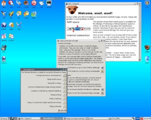 Abbildung 1: Trotz des einfachen Windowmanagers brauchen Sie bei Puppy nicht auf Komfort wie Icons auf dem Desktop zu verzichten.