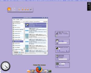 Abbildung 1: Desklets en masse: Die kleinen Helfer liegen auf dem Desktop und zeigen aktuelle Informationen aus dem Netz sowie Systemdaten an.