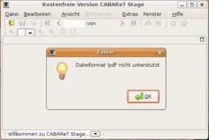 Abbildung 1: Cabaret Stage läuft nur mit Sun-Java – andere Java-Implementierungen sorgen für unvorhersehbare Nebeneffekte.