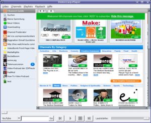 Abbildung 1: Die sehr aufgeräumte Oberfläche von Democracy Player erinnert an iTunes.