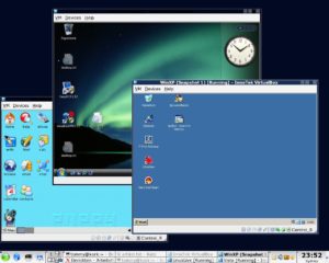 Abbildung 1: Virtualbox öffnet virtuelle Maschinen als unabhängige Instanzen im eigenen Fenster. Das erlaubt die Anzeige mehrerer Betriebssysteme gleichzeitig.