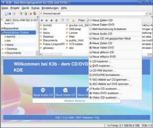 Abbildung 1: Zusätzlich zu den vorhandenen Schnellstartknöpfen bringt Version 1.0 einen Button für sämtliche Aktionen mit.