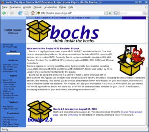 Abbildung 1: Die neue Heimat von Bochs ist Sourceforge.net. Dort finden Sie auch die komplette Dokumentation, die in den fertigen Software-Paketen fehlt.