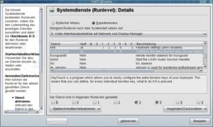 Abbildung 1: Suse-Anwender müssen im Runlevel-Editor noch das Initialisierungsskript für Keytouch aktivieren, um die Einstellungen auch nach einem Neustart des Systems beizubehalten.
