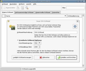 Abbildung 1: Das GPG-Frontend Seahorse vereinfacht den Umgang mit GPG-Schlüsseln.