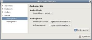 Abbildung 1: So einfach konfigurieren Sie Audiogeräte in Ekiga.