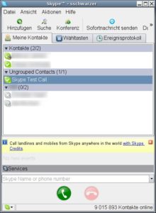 Abbildung 1: In Skype wählen Sie einen Gesprächspartner an, indem Sie die entsprechende Zeile markieren und das Hörersymbol links unten anklicken.