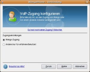 Abbildung 1: Nach dem Start melden Sie sich entweder als Benutzer an, verschaffen sich einen Zugang bei OpenWengo oder wählen einen eigenen SIP-Provider aus.