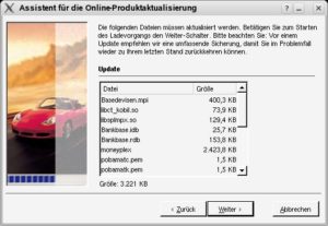 Abbildung 1: Immer auf dem neusten Stand: Schon bei der Installation führt Moneyplex ein Update durch und lädt eine zeitgemäße Programmversion sowie verbesserte Treiber, eine aktualisierte Bankendatenbank und neue Devisenkurse.