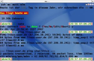 Abbildung 1: Das Mrxvt ermöglicht Ihnen vier Shell-Sitzungen unter einem Dach.