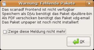 Abbildung 1: Mit zusätzlichen Programmen erweitern Sie den Funktionsumfang von Gscan2pdf. Aber auch ohne diese funktioniert die Software zuverlässig.