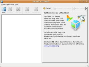 Abbildung 1: Das Hauptfenster von Virtualbox ist mit seinen großen Schaltflächen sehr übersichtlich aufgebaut.