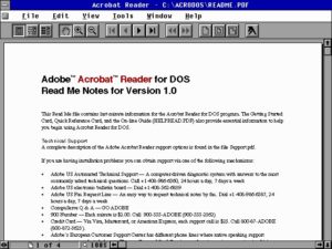 Abbildung 1: Mit dem Acrobat Reader für DOS Version 1.0 fing 1993 alles an.