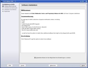 Abbildung 1: Dank neuer YaST-Metapakete installieren Sie unter OpenSuse sämtliche Codecs und Multimediaprogramme über wenige Mausklicks nach.