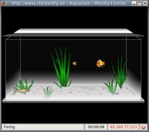 Abbildung 1: Die Fische fühlen sich auch bei Gnash im Browser sichtlich wohl.