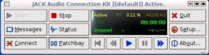 Abbildung 1: Das Hauptfenster des Jack-Kontrollprogramms QjackCtl.