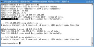 Abbildung 1: Der Router meldet, dass er keinen Nameserver erreicht. Möglicherweise ist einfach ein Kabel nicht richtig angeschlossen.