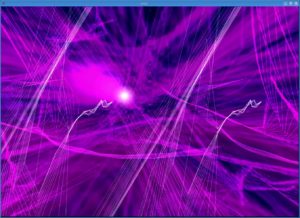 Abbildung 1: Voll bunt – Amarok visualisiert mit Hilfe von Libvisual-Plugins den gerade abgespielten Song.