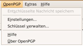 Abbildung 1: Der neue Menüpunkt »OpenPGP«.