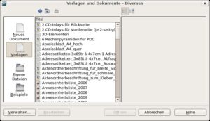Abbildung 1: Zahlreiche Vorlagen erlauben, schnell bestimmte Dokumente zu erstellen. Ein Piktogramm verrät, für welches Office-Modul eine Vorlage gedacht ist.