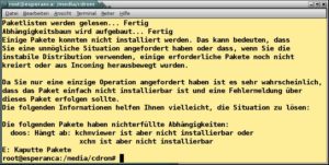 Abbildung 1: Unter Dapper Drake produziert das Setup kein brauchbares Ergebnis.