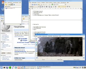 Abbildung 1: Das Softwareangebot beschränkt sich anfangs auf die eingängigen KDE-Anwendungen.