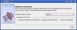 Abbildung 1: Beim ersten Start von Kdenlive erscheint diese Abfrage.