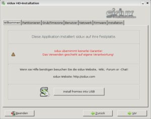 Abbildung 1: Das Installationsprogramm erledigt das Einrichten des Systems in wenigen Schritten.