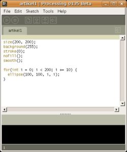 Abbildung 1: Die paar Zeilen Code in Listing 1 genügen, um mit Processing eine einfache Figur zu zeichnen.