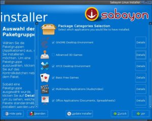 Abbildung 1: Auch wenn Sie sich für das KDE-System entschieden haben, installiert Sabayon Gnome und XFCE mit.
