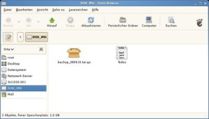 Abbildung 1: Der Gnome-volume-manager startet automatisch die gewünschte Aktion – in diesem Fall den Dateibrowser zum Anzeigen des Inhalts eines USB-Sticks mit der Bezeichnung <code srcset=