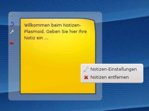 Abbildung 10: Für Freunde chaotischer Notizen wird mit dem Notizen-Plasmoid ein Traum wahr.