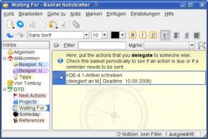 Abbildung 10: Getting Things Done – einfach sechs Körbe, die Sie nach der GTD-Methode verwenden.