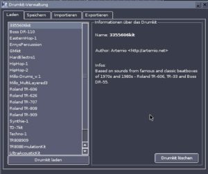 Abbildung 10: Glücklich ist, wer Debian nutzt: Hier ist die Auswahl an Drumkits wirklich überzeugend.