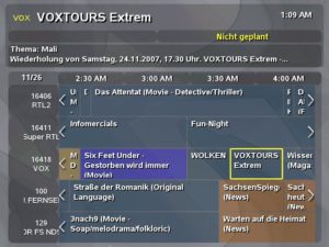 Abbildung 10: Die Programmierung einer Aufnahme erfolgt bequem in der Ansicht des elektronischen TV-Guides.