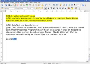 Abbildung 10: OpenOffice denkt mit: Erkennt das Programm ein Wort, schlägt es gleich die Autovervollständigung vor.